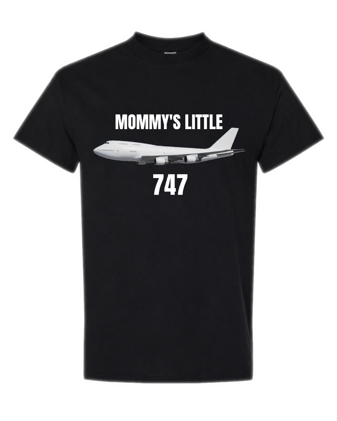 Mommy's Little 747 T-Shirt - Black