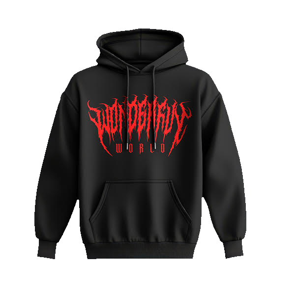 Kumiko - Wonderful World Hoodie with Sleeve Design - Black